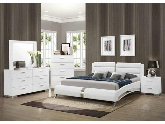 White Modern King Bed