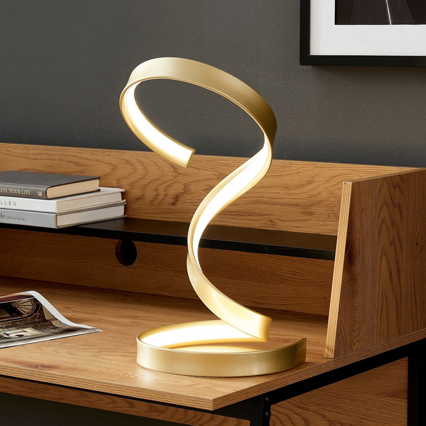 Hamburg Gold Table Lamp // LED Strip & Dimmable Switch