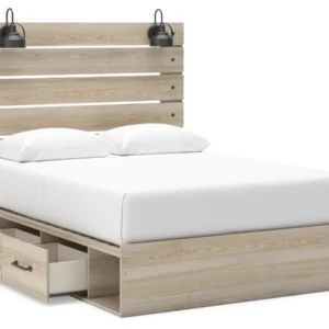 Alternative view of Senbry Queen Panel Bed with Storage, Lights, and USB Charging